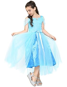 Katara - Il Vestito Festivo di Principessa Elsa Frozen, Costume da Principessa Elsa per Bambine, Abito da Regno...