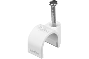 Lumonic 100x abrazadera de clavo 10mm para cable blanco - abrazadera de cable con clavo 22mm p.ej. para montaje en pared - abrazaderas de cable diferentes tamaños 4-14mm