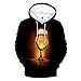 Produktbild BaZhaHei Herren Kapuzenpullover Männer Pullover Sweatshirt Mantel Pullover Outwear Beer Festival New Style 3D Printing Long Sleeve Hoodies Sweatershirt Tops mit Großer Tasche (L, Braun)