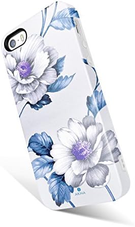 iPhone 5 / 5s /SE case for girls, Akna Charming Series High Impact Flexible Silicon Cover for iPhone5/5s/SE [Canvas Floral](747-U.K)