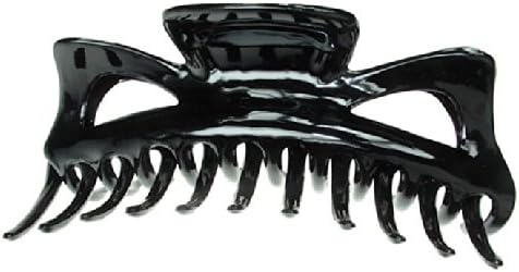 Ladies Basic Large 11cm Plain Black Plastic Hair Claw/Hair Clamp/Hair Accessory - Black