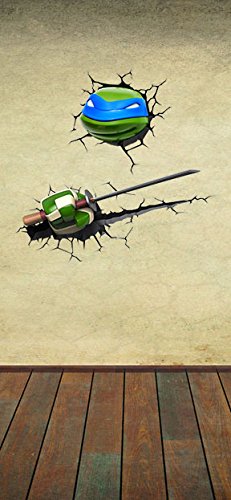 TMNT Leonardo Design 3D Look Children's Self Adhesive Vinyl Wall Sticker Décor