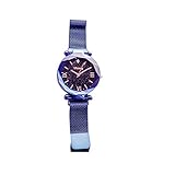 Armbanduhren Mode-Accessoires, Frauen Starry Sky Runden Zifferblatt R?mischen Ziffern Analoge Magnetische Armbanduhr - Blau
