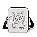 Produktbild Cat,Cool Smart Fashion Kitty Image in Big Glasses Hipster Trendy Pet Kids Satire Sketch,Black White Print Kids Crossbody Messenger Bag Purse