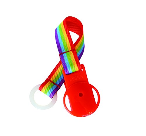ESSKA Click Pacifier Holder (Red Rainbow)