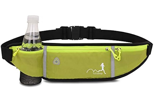 TuTuTuShop Sac Banane pour Course à Pied léger Ceinture réglable avec Sangle élastique et Support de téléphone Accessoires pour Phone Ceinture de Course et entraînement pour Hommes Vert