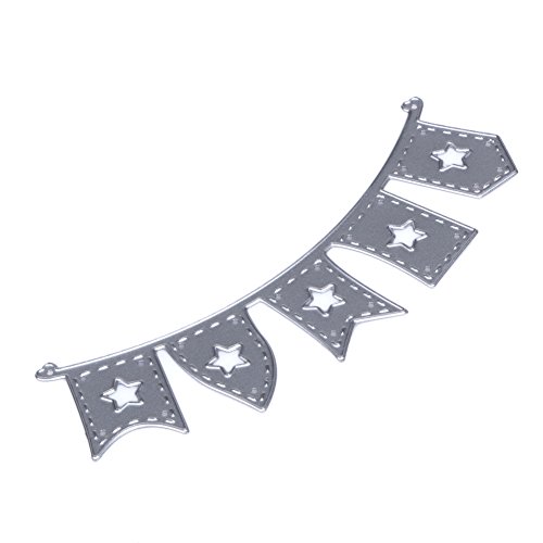 Amazingdeal365 5PCS Flag Metall Form Schablonen Schneiden DIY Dekor Sammelalbum Karten Buchzeichen Lesezeichen als Geschenk für Freunde Geburtstag Kinder,Kindergarten Hobby Schule Handarbeit Unterricht usw. Ein tolles Geschenk! - 5