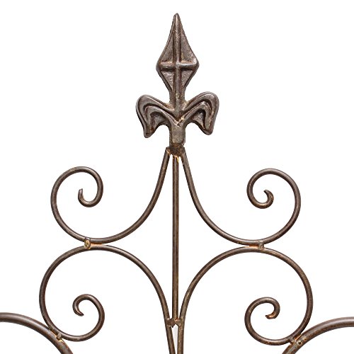 Rankhilfe „Schwertlilie“ Metall, dunkelbraun lackiert in trendiger Rostoptik, aufwändig gearbeitet mit Rankenmuster 36 x 117 cm - 2