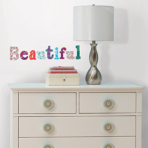 RoomMates - Pegatinas reutilizables para habitación infantil, diseño de letras del abecedario