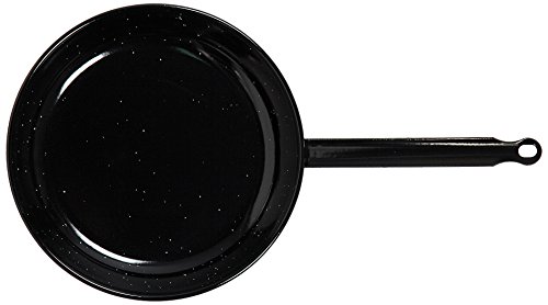 Vaello La Valenciana Engine Honda Glass Enamelled Steel Sling Pan, 30 Cm, Black