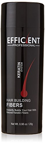 EFFICIENT Keratin Hair Building Fibers, Hair Loss Concealer Net Wt. 28gm / 0.98 oz (Medium Brown) by EFFICIENT