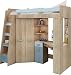 Produktbild Hochbett/Etagenbett/Entresole – alle in einer links Ablesen Treppen – Kinder Möbel Set. Bett, Kleiderschrank, Regal, Schreibtisch Sonoma Oak - Sky Blue