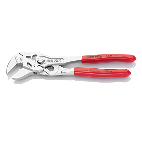 KNIPEX 86 03 150 Mini-Zangenschlüssel Zange und Schraubenschlüssel in einem Werkzeug verchromt mit Kunststoff überzogen 150 mm - 2