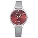 Produktbild Sansee Damen Uhren Ultra Dünn Minimalistisch Damenuhr Wasserdicht Kleid Armbanduhren Luxus Beiläufig Edelstahl Mesh Quarzuhr für Frau Lady Teenager Mädchen (Rot)
