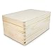 VENKON - All-Purpose Wooden Box with Lid for Storage - Pinewood natural untreated - 40 x 30 x 24 cm