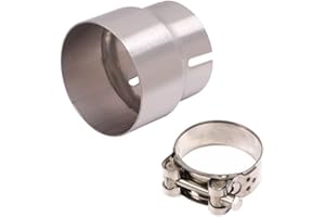 Adaptateur De Tuyau D'échappement,iSpchen 51mm à 62mm Reducteur Echappement Moto Acier Inoxydable Connecteur De Tuyau D'échappement Adaptateur Echappement Moto Adaptateur Réducteur Silencieux
