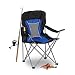Produktbild Relaxdays Campingstuhl faltbar mit Lehne, Faltstuhl klappbar für Festival, Anglerstuhl HxBxT: 100x90x56 cm, blau-schwarz
