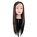 Hairdressing 70% Deep Brown Professional Real Hair 26 Inch,CoastaCloud Training Mannequin Head Hairdresser Human Hair with Clamp