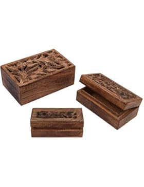 Weihnachten Geschenke, Set Von 3 Holz Jali Arbeit Schmucktrinket Halter Aufbewahrungs Aufbewahrungsbox Organizer...