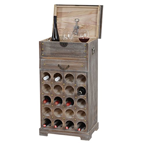 Weinregal Lucan T323, Flaschenregal Regal für 20 Flaschen, 94x48x31cm, Shabby-Look, Vintage ~ braun - 2