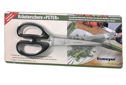Esmeyer 291-463 Kräuterschere Peter mit 5-fach Klinge, Kunststoff-Griff auf Hängekarte, Edelstahl, silber - 2