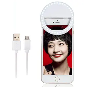 Selfie Ring Light for iPhone, IRuiYinGo Phone Ring Light LED Circle Light with 36 LED for Smart Phone Laptop Camera Photography Video Lighting, Rechargeable Clip On Round Shape