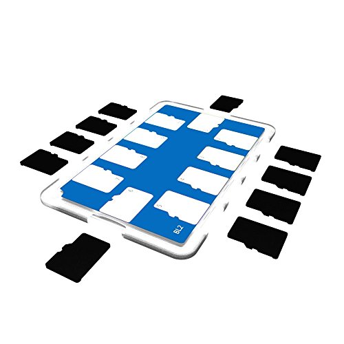 Flashwoife Turtle-MSD10BL Speicherkartenetui für 10 x MicroSD Aufbewahrungsbox im Kreditkarten-Format – transparent und blau - 5