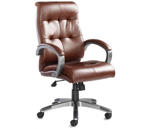 Catania Leather Faced Executive Chair - Height: 1095-1185 MM; Width: 645 MM; Depth: 760 MM - Color: Brown