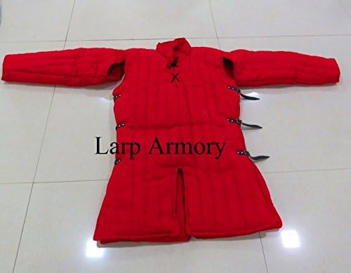 Medieval-Gambeson-Thick-Padded-Long-Coat-Aketon-Jacket-Armor-Cotton-Costume