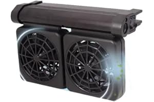 Kepuarm 2 heads Aquarium Cooling Fan, 12V Aquarium Chillers Fish Tank Cooling Fan 6 Wind Speed Adjustable Cooling Fan Fish Tank Cold Wind Chiller for Salt/Fresh Water (2 Head)