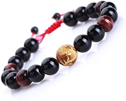 8' men tiger eye bracelet adjustable (dragon bead)