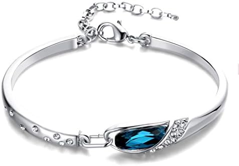 Charme Elegant Design Cuff Bangle Bracelet Sterling Silver Plated with Rhinestone and Crystal Glass Jewelry Women Lady Special Gift