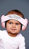 CÓMODOS Y LIVIANOS - Los cascos protectores para bebés Baby Muffs se sujetan gracias a una innovadora banda elástica de tamaño universal, que se coloca en la frente y evita la presión sobre el cráneo del bebé. Su banda elástica permite un ajuste perfecto para bebés y niños hasta 36 meses.