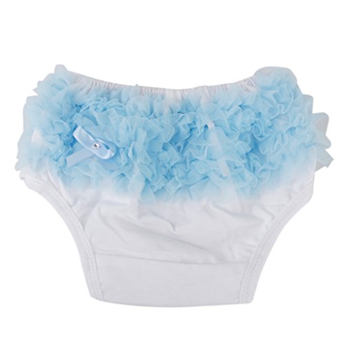 Baby Girl's Cotton Ruffle Panties Bloomers Diaper Cover for 0-2 Yds (White)