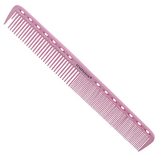 HYOUJIN®605 Fine Cutting Grip Comb, Sassoon Style Comb, Master Barber Comb with shallow, coarse and fine tooth-14 holes for meauring device-Barber Shop/Professional Hair Salon Use-Incredibly Lightweight, Heat Resistant