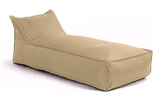 Avalon - Pouf Chaise Longue da Esterno Badd L Jive, Pouf Letto Comodo e Impermeabile, Grande e Perfetto da Giardino, Ottimo per Arredo Piscina, Design Moderno, Made in Italy(70x160cm-Ecrù)