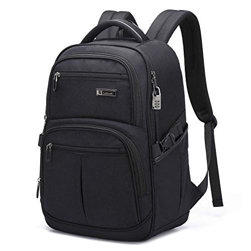 ZEROVIDA Hombre Mochila Portátil de hasta 17,3 Pulgadas Mochila Antirrobo Impermeable para Ordenador Netbook Multiusos Backpack Daypacks Escolares Trabajo Viaje, Negro