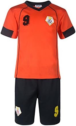 BOYS FOOTBALL KIT SHORT SET NETHERLANDS BLACK/ORANGE 2-10years BNWT #NEDERLAND