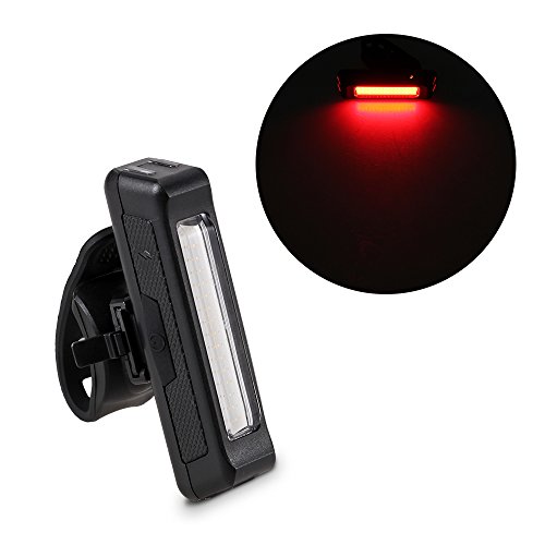 amarey Wiederaufladbare LED Fahrradbeleutung,Wasserdichte Fahrradlampe Set mit 2 USB-Kabel,LED Frontlicht & Rücklicht,200Lumen,4 Licht-Modi, Fahrradlicht für Radfahren - 5