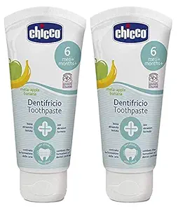 Chicco Toothpaste Apple-Banana 50ml, Pack of 2 (100ml total)