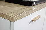 Germania 3218-221 Kommode im skandinavischen Design GW-Oslo in Weiß/Absetzungen Sanremo-Eiche-Nachbildung, 96 x 85 x 40 cm (BxHxT) - 5