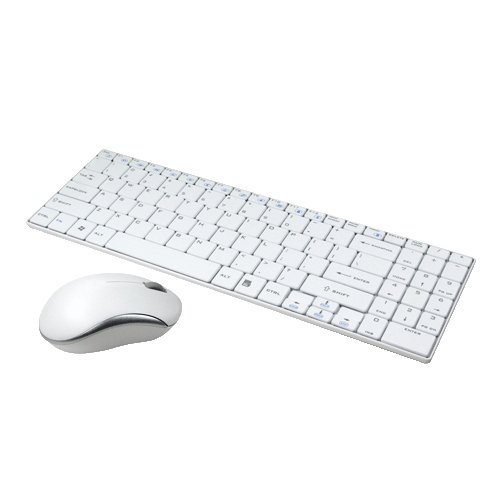 LogiLink ID0109 Kabellose Tastertur / Maus Set, 2,4GHz, Slim Design, mit optical 3 button Maus, AUTOLINK connection, weiß