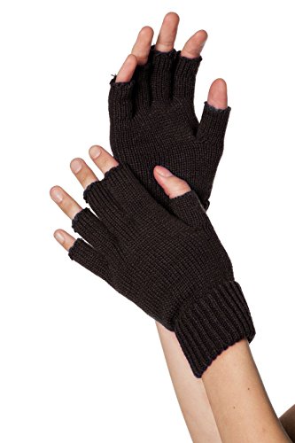 Preisvergleich Produktbild Jannes 51040 Deluxe fingerlose Strickhandschuhe Schwarz