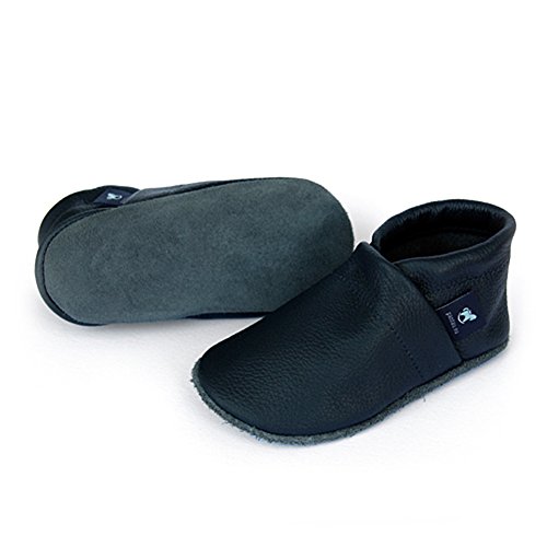 pantau.eu Kinder Lederpuschen Krabbelschuhe Babyschuhe Lauflernschuhe Unifarben - 3