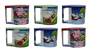 perpetual bliss (pack of 3) set of glass with bowl with spoon, return gift for kids birthday party- Multi color