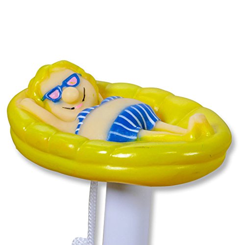 Pool Stab-Thermometer mit Motiv „Frau auf Luftmatratze“, lustig, schwimmend - 3
