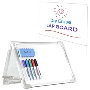 Magnetic Dry Erase White Board for Kids | Small Foldable Whiteboard Easel for Desktop | 16x12