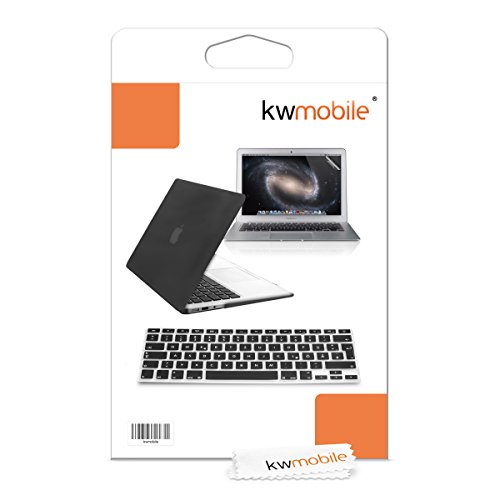 kwmobile 3in1 Set: Gummiertes Hardcase für Apple MacBook Air 13″ (Modelle ab Mitte 2011) in Schwarz + Displayschutzfolie + Tastaturschutz - 7