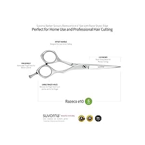 Suvorna Professional Hairdressing Scissors - 6 inch Hair Scissors For Women & Men - Precision Barber Scissors For Hair… - Image 2