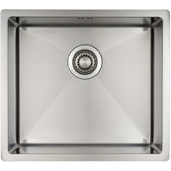 Edelstahl Küchenspüle/ Spülbecken MIZZO Quadro 45-40 Flächenbündig / Unterbau - Eckige ...